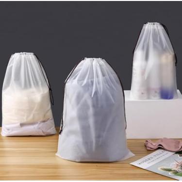 Imagem de 10 peças de sacos de armazenamento de viagem para roupas, bolsa transparente reutilizável de plástico ziplock, sacos de roupas impermeáveis e resseláveis, bolsa organizadora de bagagem para roupas