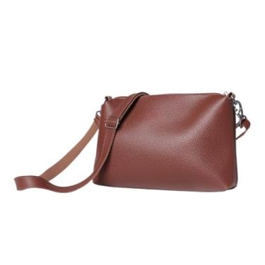 Imagem de Bolsa Transversal Feminina em Couro Sintético, com Alça Ajustável, Estilo Casual (CARAMELO)