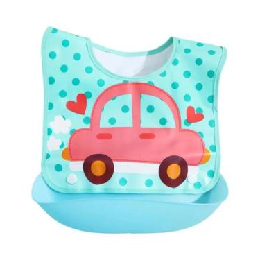 Imagem de Babador Impermeável Para Bebês Com Bolso 3D Removível Para Alimentos, 