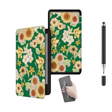 Imagem de Akacy Capa protetora de couro PU com estampa pintada com alça de pulso para Kindle Paperwhite 6.0 (Geração 2022/2024, números de modelo C2V2L3 e RS23CV), fina e leve, à prova d'água (20)