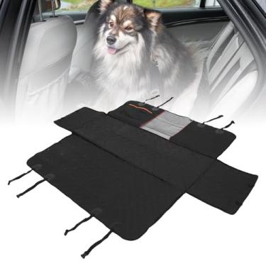 Imagem de Naroote Capa de Assento de Carro para Cachorro para Banco Traseiro, Impermeabilização Fundo Rígido, Espessada, Antiderrapante Prova Arranhões Aba Lateral Rede para Cachorro, Leve (Preto 630)