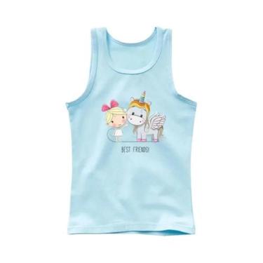Imagem de Camiseta Regata Sem Mangas Para Meninas Com Estampa De Unicórnio Kawai