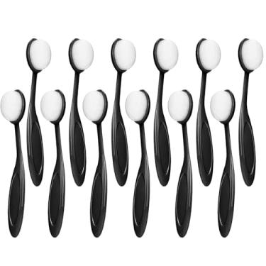 Imagem de Pacote com 6 pincéis de mistura de tinta para artesanato de pincéis de estêncil, ferramenta para estampagem de álbuns, mistura de tinta para fazer cartões para crafter (tamanho 4, alças pretas)