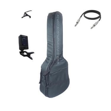 Imagem de Acessórios Para Violão Clássico Capa +Cabo +Afinador +Capo