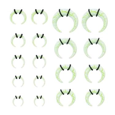 Imagem de YOFANST Kit de alongamento de orelha 18 peças 14G-00G Brincos Piercing Kit Expansor de Orelha Acrílico Ferraduras Medidores Espirais Pinça para Piercing de Orelha, Acrílico, Sem Pedra Preciosa