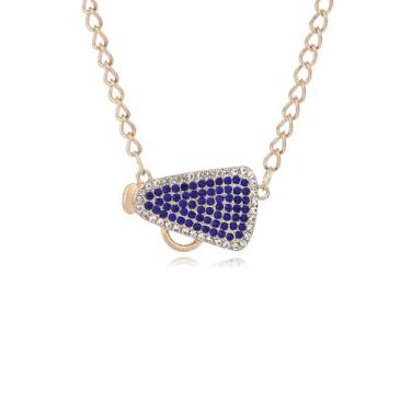 Imagem de DEYOUM Colares de torcida para mulheres, megafone de líder de torcida com glitter, colar com pingente de treinador cheer, pingente, joias, acessórios para presentes, Medium, Metal, Sem Pedra Preciosa