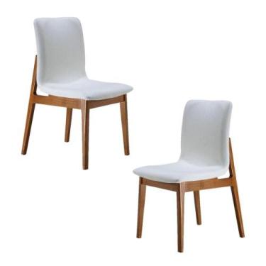 Imagem de Conjunto de 2 Cadeiras Esmeralda - Madeira Maciça, Encosto Estofado - 