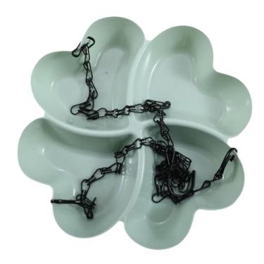 Imagem de Fenteer Bebedouro/Comerciante Suspenso para Pássaros com 4 Compartimentos, Corrente e Gancho para Alimentação em Quintal, Árvores e Áreas Externas, Verde