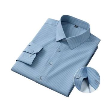 Imagem de Camisa Casual Masculina Slim Fit De Manga Longa Com Estampa Xadrez Pri