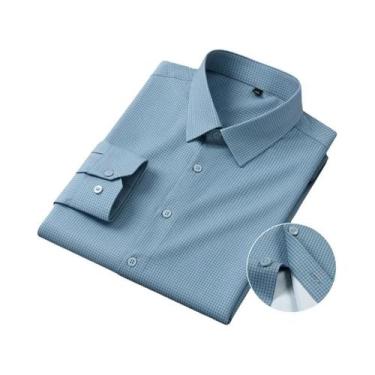 Imagem de Camisa Casual Masculina Slim Fit De Manga Longa Com Estampa Xadrez Pri