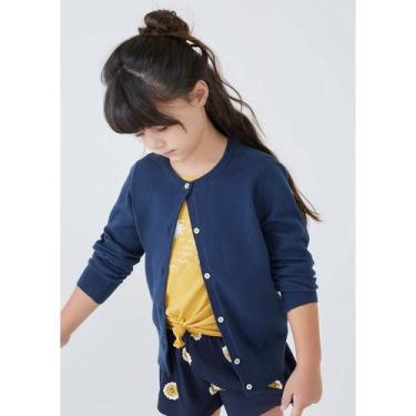 Imagem de Cardigan Infantil Menina Em Tricô - hering, 010, Azul