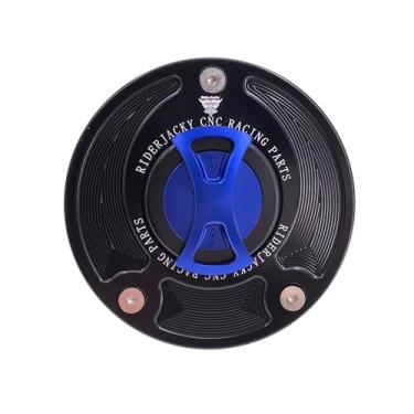 Imagem de Riderjacky Tampa de tanque de combustível sem chave para Suzuki GSF 650 GSF650 BANDIT de 2005 a 2019, GSF1200S GSF1250 BANDIT 2006 a 2019, GSXR1300/Hayabusa/GSX1300 R 2008-2020 (azul)
