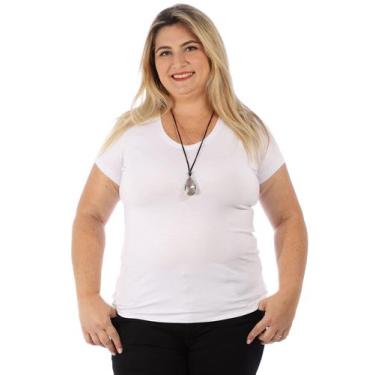 Imagem de Blusa Plus Size Feminina Visco Flame Decote V. Lisa Branca - ANISTIA, 