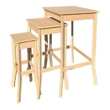 Imagem de Kit Provençal Trio De Mesa Decoração Festas Mdf Super Oferta - Ana Dec