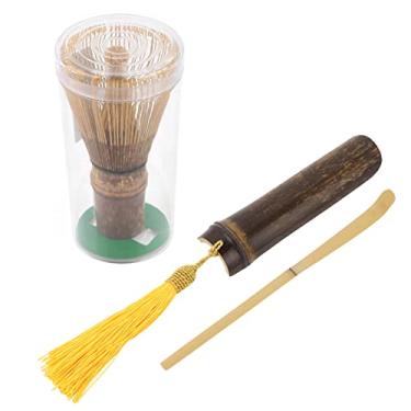 Imagem de CUOFYUNL Conjunto de 3 peças para fazer Matcha Batedor de chá Matcha Colher de chá Chashaku