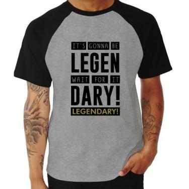 Imagem de Camiseta Raglan It's gonna be Legendary - Foca na Moda, Cinza, Preto, 