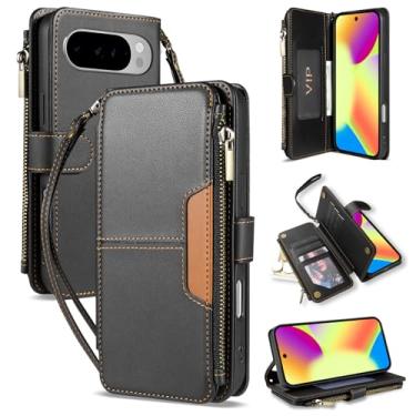 Imagem de Neiye Capa carteira para Google Pixel 10 Pro XL com porta-cartões fashion couro PU fecho magnético fecho de correr capa protetora para celular Google Pixel 10 Pro XL (17,3 cm - preto)