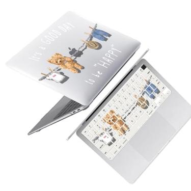 Imagem de HLAAJJX Capa de laptop para MacBook Air de 13 polegadas 2022 2024 2025 (modelo A3240 A3113 A2681), capa protetora rígida e capa de teclado para Air 13,6 polegadas M2 M3 M4, urso fofo