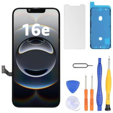 Imagem de LL TRADER Substituição de tela para iPhone 16e 15.5 cm LCD Retina FHD Display COF Touch Screen Digitalizador com kits de ferramentas de reparo, fita impermeável, protetor de tela