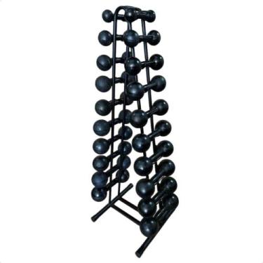 Imagem de Torre Suporte + Halteres de Ferro Fundido Pares de 1 a 10Kg - BOX INGÁ
