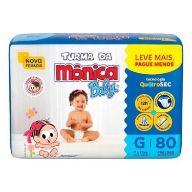 Imagem de Fralda turma da monica g com 80 uni