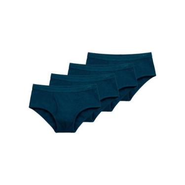 Imagem de Kit com 4 Cuecas Slip Lupo com Abertura 546-003, Azul marinho, G