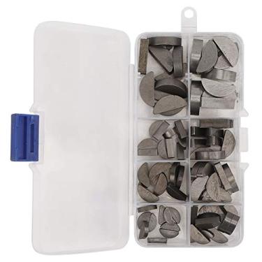 Imagem de aqxreight Kit de Chaves Woodruff de Aço Inoxidável Com 80 Unidades de Chaves Semicirculares para Eixo e Cubo Caixa de Armazenamento de Ajuste Seguro Incluída para Manutenção Automotiva e de Máquinas