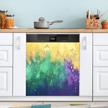 Imagem de ATTX Capa magnética para lava-louças de fundo Mardi Gras | Adesivo decorativo de eletrodomésticos de 58,4 cm x 66 cm para armários domésticos e eletrodomésticos (171)