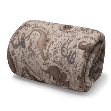 Imagem de Edredom KazzaVip Solteiro Malha 100% Algodão Basic Estampado Dinossauros 150mx220m Bege
