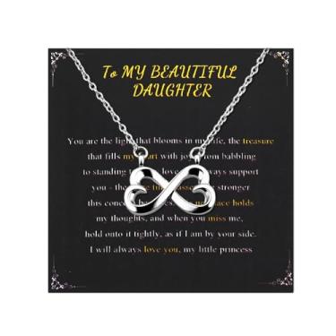 Imagem de Sudaporn Colar com pingente de coração To My Beautiful Daughter Wife Sister Mother para mulheres, presente de aniversário I Love You, ideia de presente, Small, Aço inoxidável, Sem Pedra Preciosa