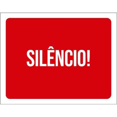 Imagem de Kit 3 Placas Sinalização Ambiente Silêncio
