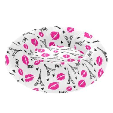 Imagem de STAYTOP Cama acolchoada romântica Torre Eiffel redonda para gatos e cães, camas macias para animais de estimação, camas laváveis e calmantes para cães com fundo antiderrapante - PP