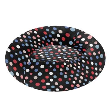 Imagem de STAYTOP Cama acolchoada colorida de bolinhas redondas para gatos e cães, camas macias para animais de estimação, camas laváveis e calmantes para cães com fundo antiderrapante - M