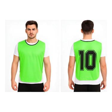 Imagem de Kit 10 Coletes Futebol Numerados: Treino E Jogo - Amarelo G