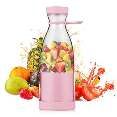 Imagem de Liquidificador Elétrico Portátil Copo de Suco 300ml 6 Lâminas para Smoothie Milkshake Comida Bebê Bateria Recarregável Integrada Viagem Esportes Cozin