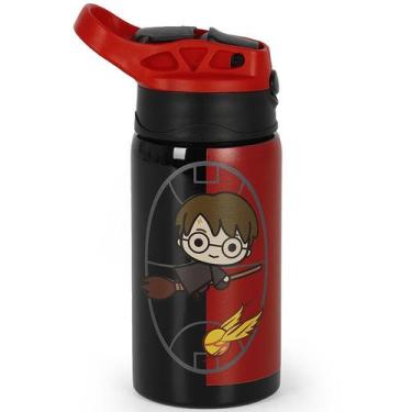 Imagem de Garrafa squeeze térmica infantil Harry Potter Luxcel 500 ml - preta