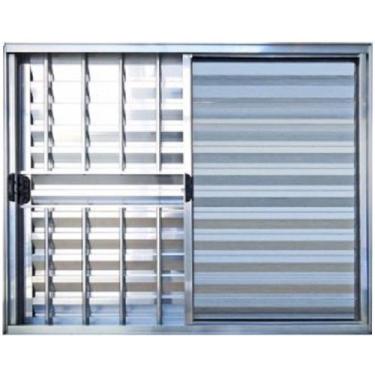 Imagem de Janela Veneziana 3 Folhas Alumínio Brilhante 1.00 x 0.80 Modular com G