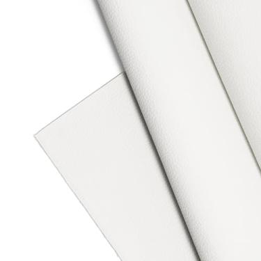 Imagem de Tecido de couro sintético texturizado, folhas de vinil de grão de seixo liso, material em relevo, estofamento, vestuário da moda, automotivo, faça você mesmo e artesanato - 30,5 cm x 137,2 cm (branco)