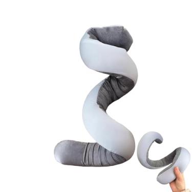 Imagem de Almofada de pescoço para avião | Almofada dobrável em espiral | Almofada de avião, para cadeira de dormir, escritório, descanso, cama,