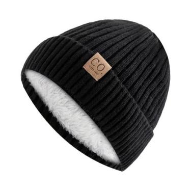 Imagem de Gorro De Lã Grosso Estilo Coreano Para Inverno, Pequeno, De Tricô Com 