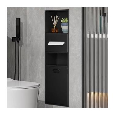 Imagem de Nicho de chuveiro de aço inoxidável - Prateleira de chuveiro embutida à prova d'água, armazenamento de alcova para ambientes úmidos, xampu e papel higiênico - Organizador e rack de banheiro durável