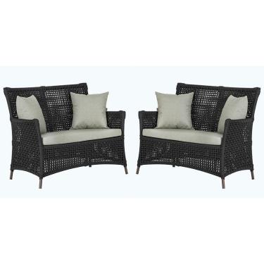 Imagem de 2 Sofás área Externa Igapó Alumínio Marrom Corda Náutica E3 Preto