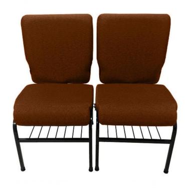 Imagem de 02 Cadeiras Para Igrejas C/ Porta Biblía E Porta Cálice Marrom