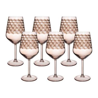 Imagem de Jogo De Taças Copa E Cia 6 Peças Geo 490ml Em Vidro âmbar