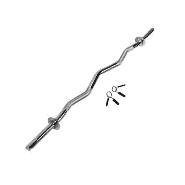 Imagem de Barra W Para Anilhas Lion Dymeck 120cm Cromada Ergonômica