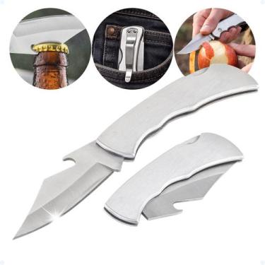 Imagem de Canivete De Bolso Aço Inox Camping Pescaria Trava E Gancho - Hxt