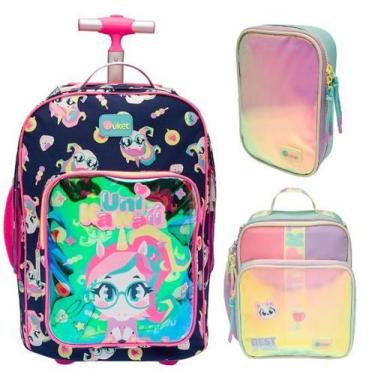 Imagem de Kit Mochila + Lancheira + Estojo Unicornio Kawaii Puket