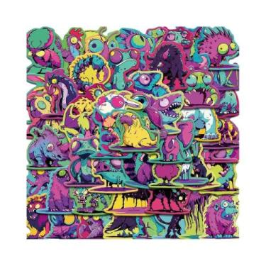 Imagem de Adesivos Coloridos De Criaturas Estranhas 50PCS Impermeáveis Para Scra