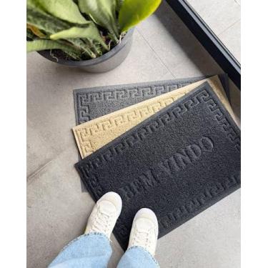 Imagem de Tapete de porta Vinil Tapecol 40x60cm Prático Moderno Durável, Cinza