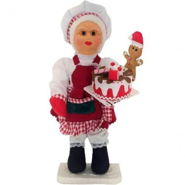 Imagem de Boneco Natalino Mamão Noel Confeiteira Chefe De Cozinha 50cm - OUTRAS 